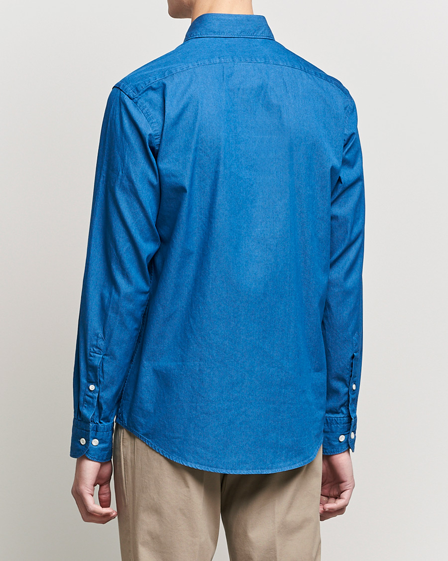 Herre | Skjorter | Eton | Slim Fit Garment Washed Denim Shirt Indigo