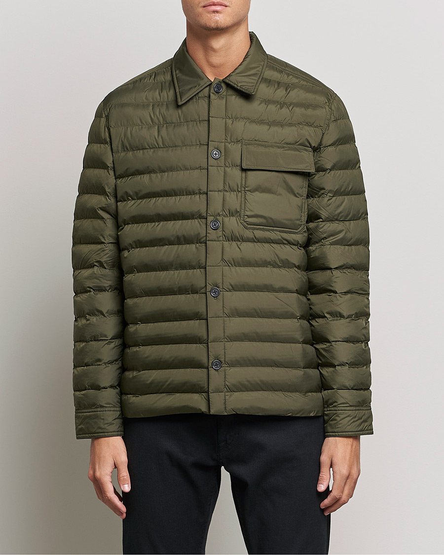 Herre | Skjorter | J.Lindeberg | Gorman Quilted Overshirt Forest Green