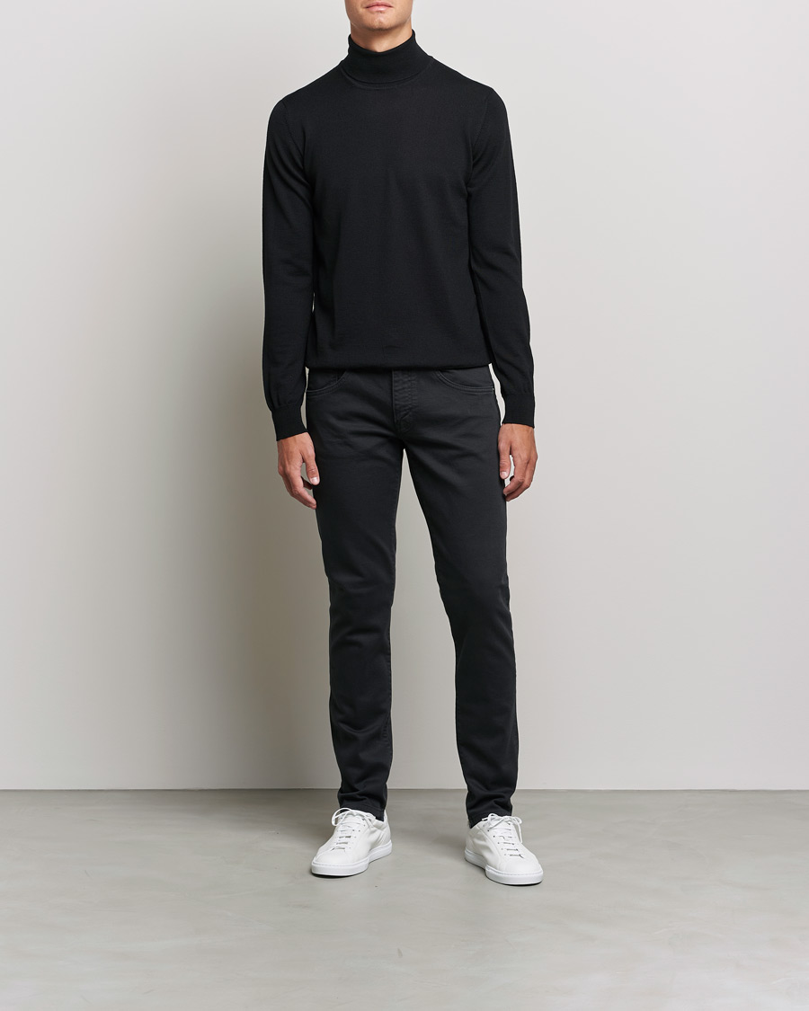 Herre | Gensere | J.Lindeberg | Lyd True Merino Polo Black