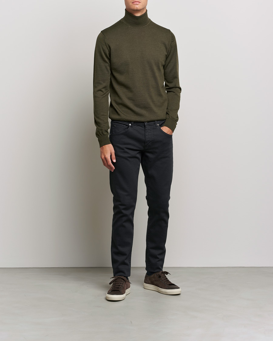 Herre | Gensere | J.Lindeberg | Lyd True Merino Polo Forest Green