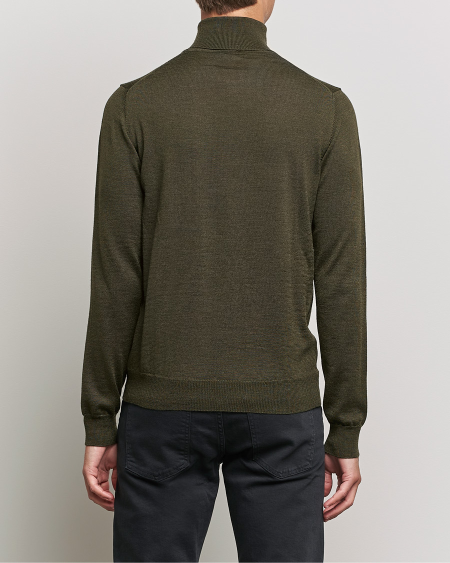 Herre | Gensere | J.Lindeberg | Lyd True Merino Polo Forest Green