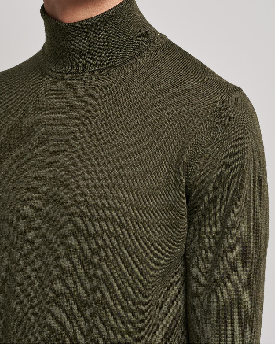 Herre | Gensere | J.Lindeberg | Lyd True Merino Polo Forest Green