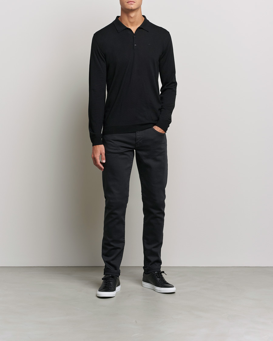 Herre | Gensere | J.Lindeberg | Noel True Merino Poloshirt Black