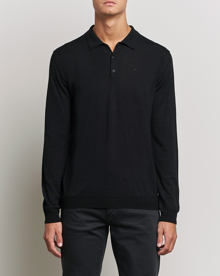 Herre | Gensere | J.Lindeberg | Noel True Merino Poloshirt Black