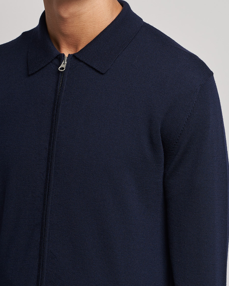 Herre | Gensere | J.Lindeberg | Nyle True Merino Zip Cardigan Navy