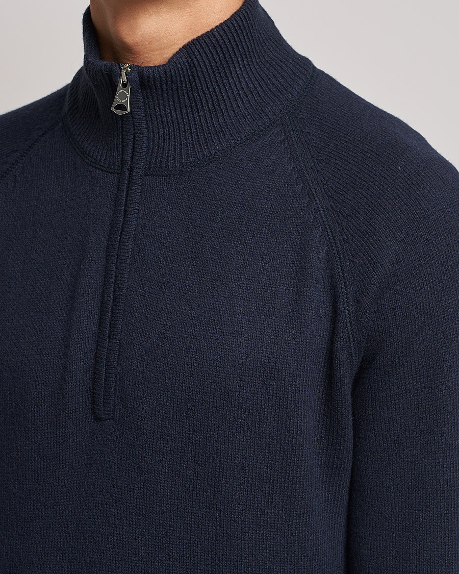 Herre | Gensere | J.Lindeberg | Collin Cashmere/Wool Knitted Half Zip Navy
