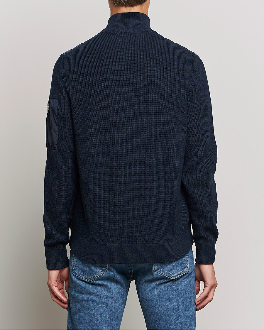 Herre | Gensere | J.Lindeberg | Beck Knitted Hybrid Jacket Navy