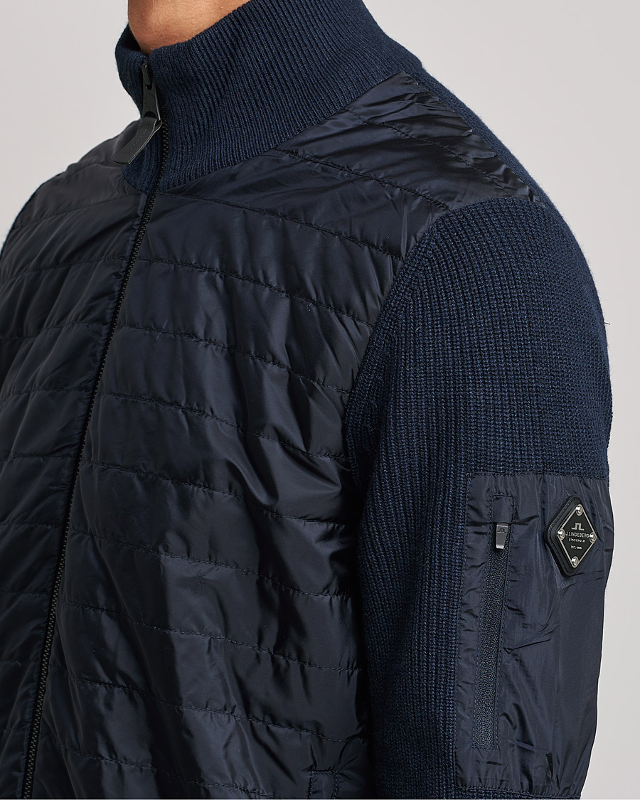 Herre | Gensere | J.Lindeberg | Beck Knitted Hybrid Jacket Navy