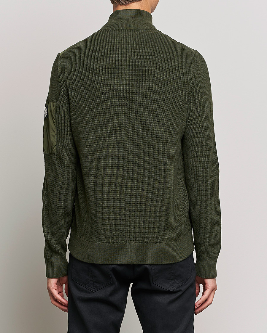 Herre | Gensere | J.Lindeberg | Beck Knitted Hybrid Jacket Forest Green