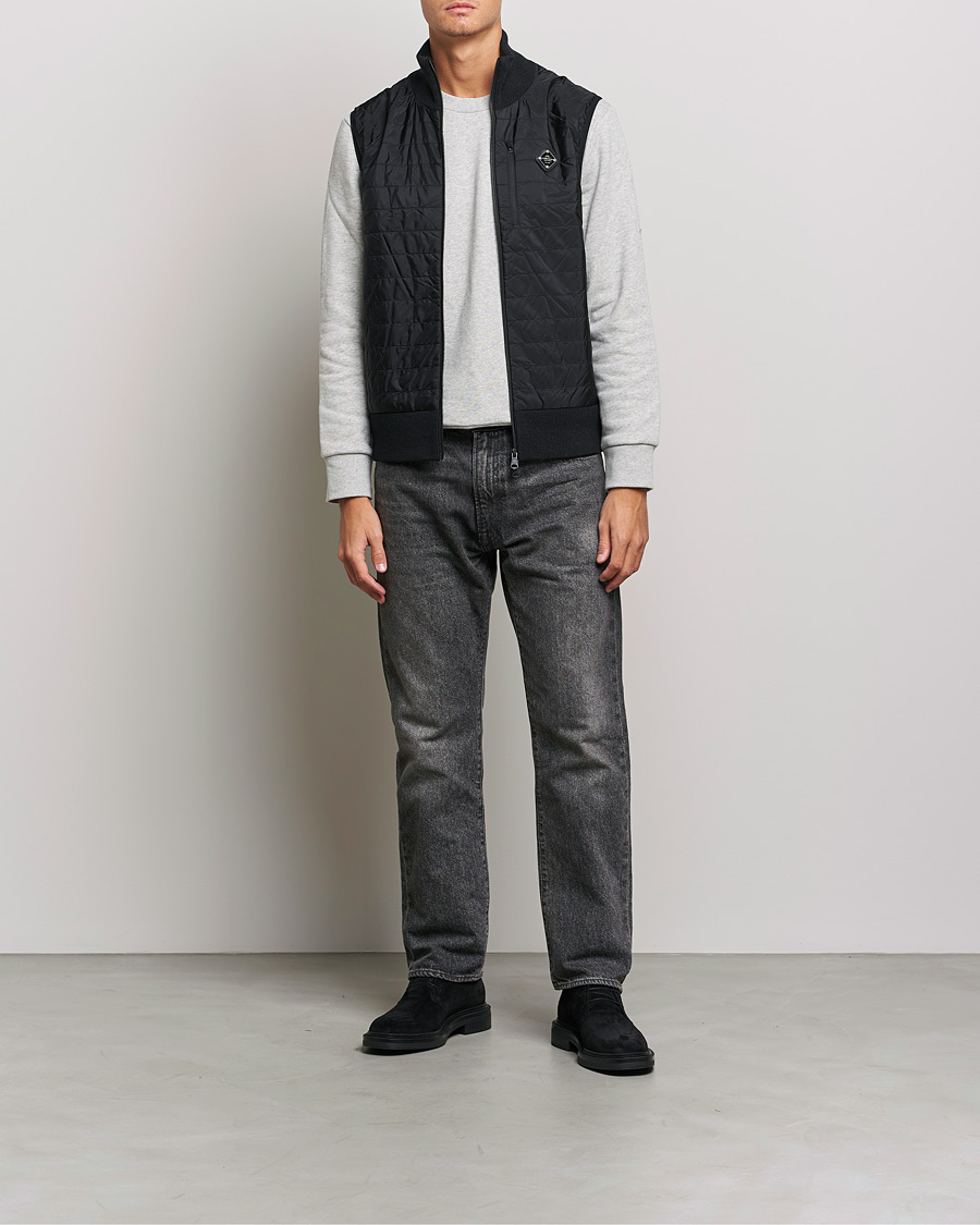 Herre | Business & Beyond | J.Lindeberg | Becket Knitted Hybrid Zip Vest Black