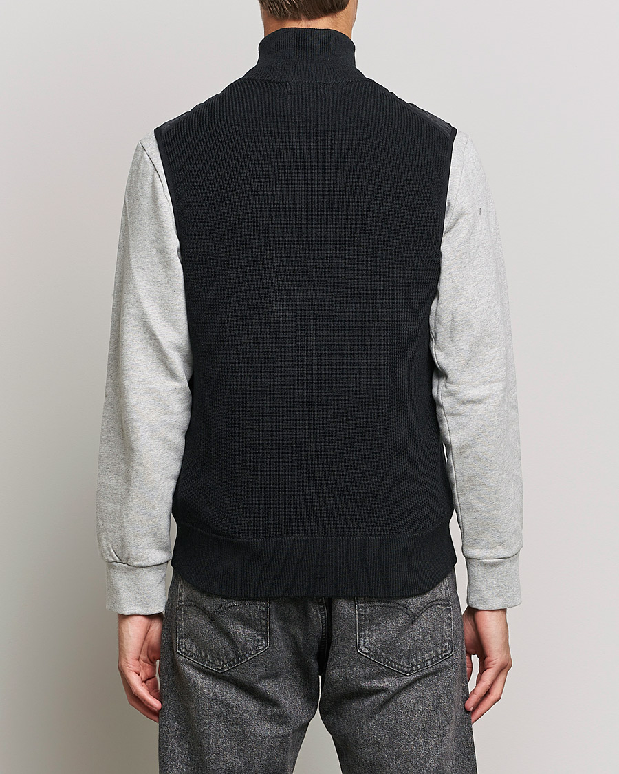 Herre | Gensere | J.Lindeberg | Becket Knitted Hybrid Zip Vest Black