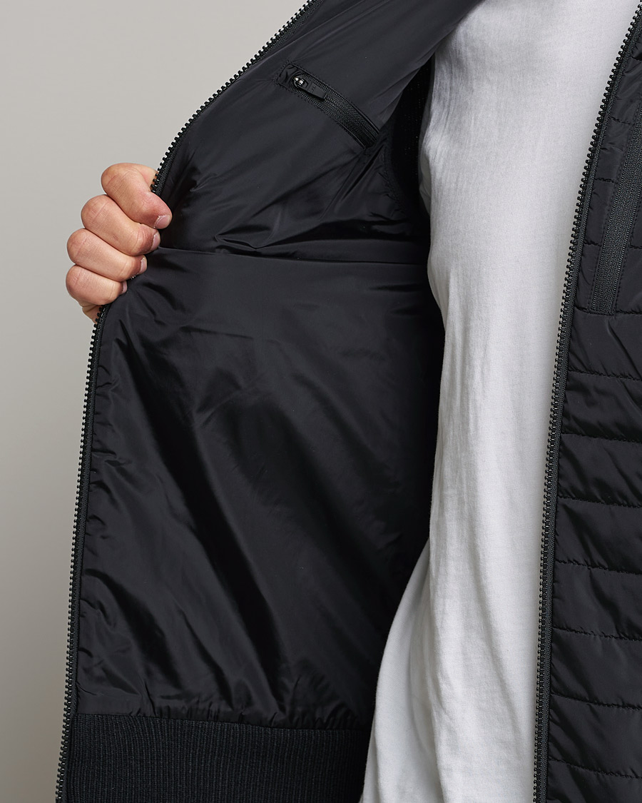 Herre | Gensere | J.Lindeberg | Pierre Knitted Hybrid Full Zip Hood Black