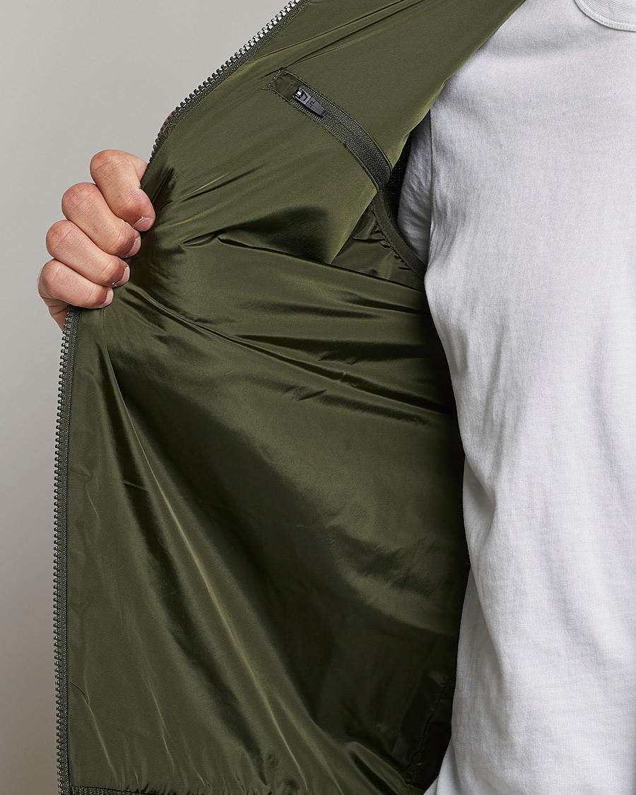 Herre | Gensere | J.Lindeberg | Pierre Knitted Hybrid Full Zip Hood Forest Green