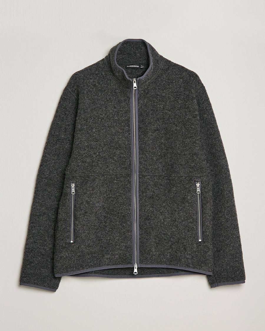 J.Lindeberg Dustin Wool Fleece Jacket Grey Melange S