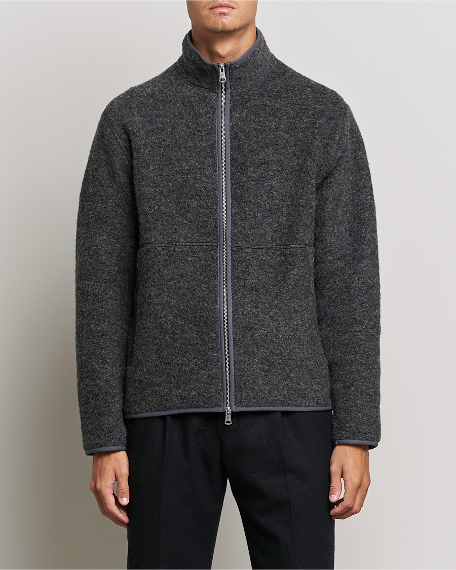 J.Lindeberg Dustin Wool Fleece Jacket Grey Melange S