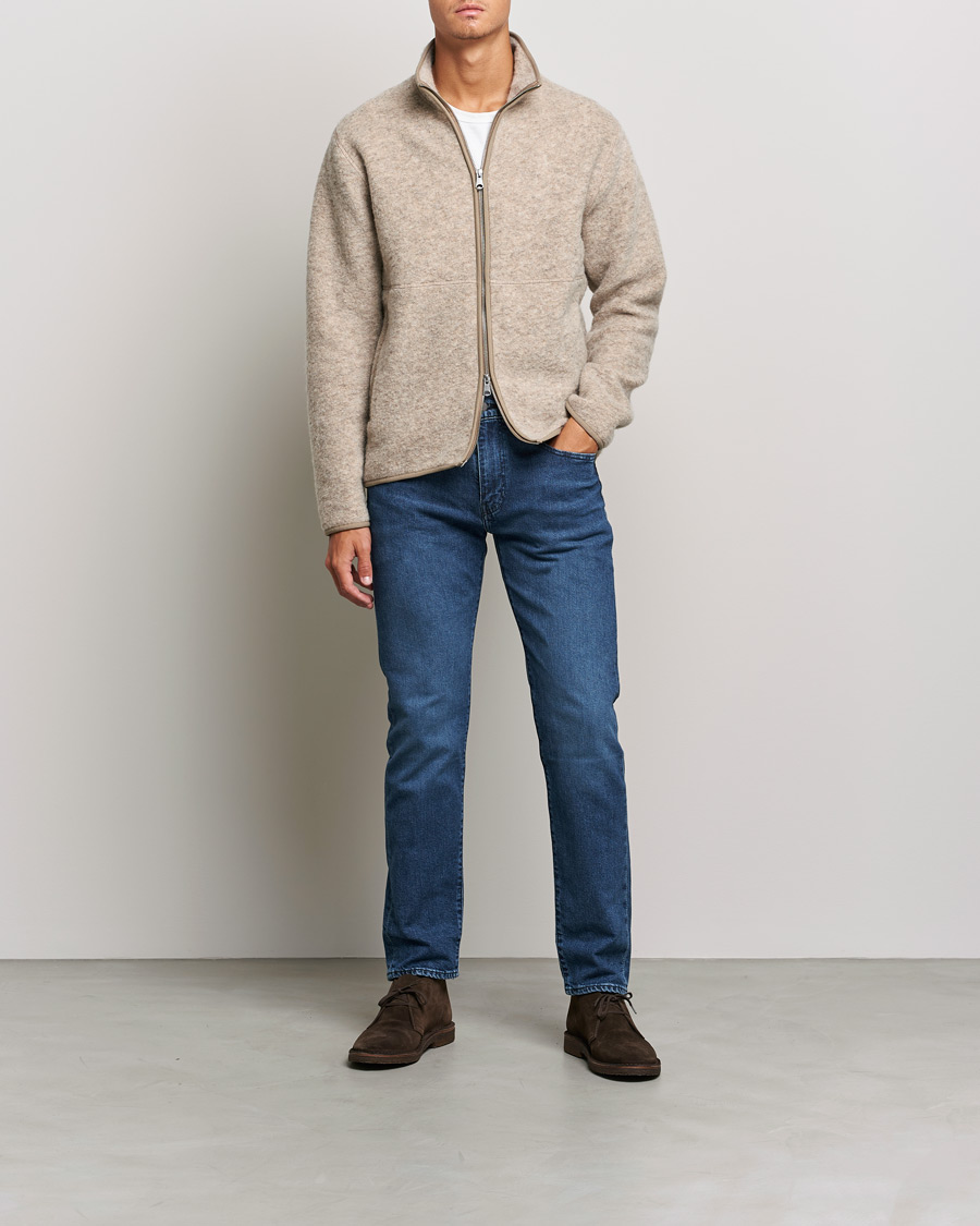 Herre | Gensere | J.Lindeberg | Dustin Wool Fleece Jacket Tiger Brown