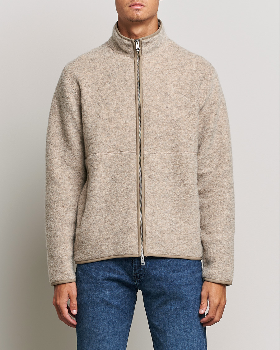 Herre | Gensere | J.Lindeberg | Dustin Wool Fleece Jacket Tiger Brown