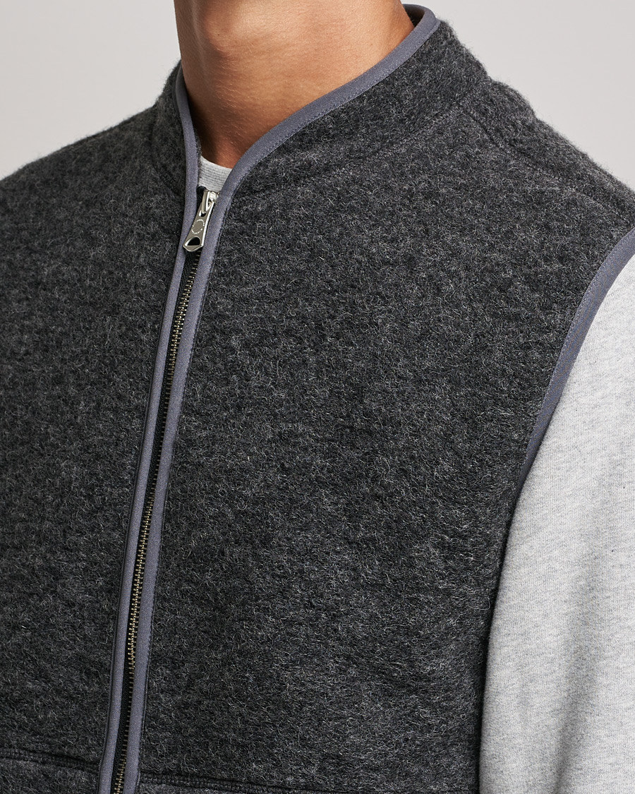 Herre | Gensere | J.Lindeberg | Duncan Wool Fleece Vest Grey Melange