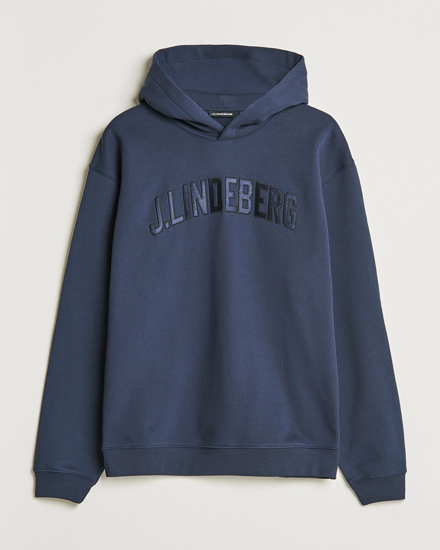 Herre | Gensere | J.Lindeberg | Kyzer Logo Hoodie Navy