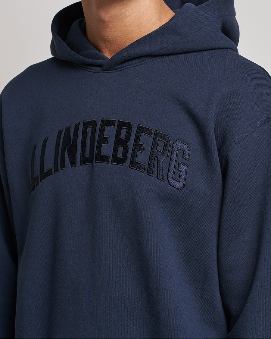 Herre | Gensere | J.Lindeberg | Kyzer Logo Hoodie Navy