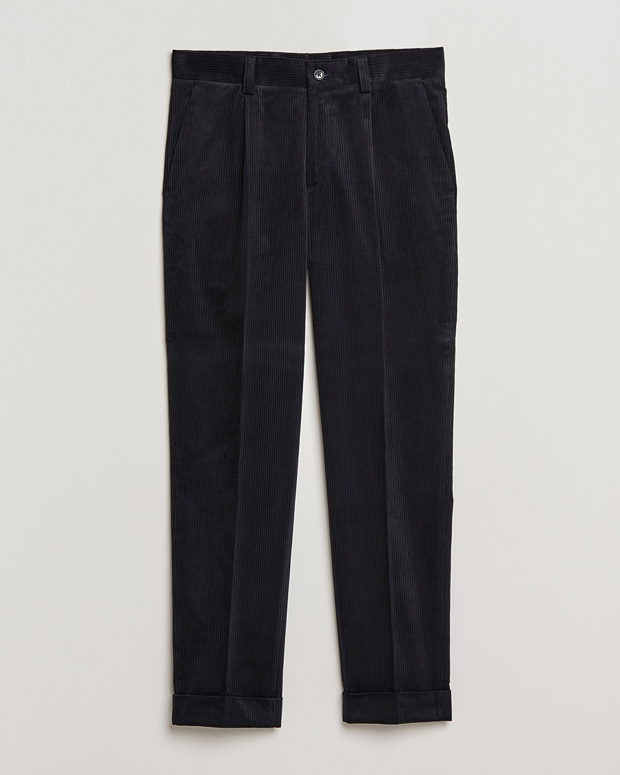 Herre | Bukser | J.Lindeberg | Gordon Pleated Corduroy Trousers Black