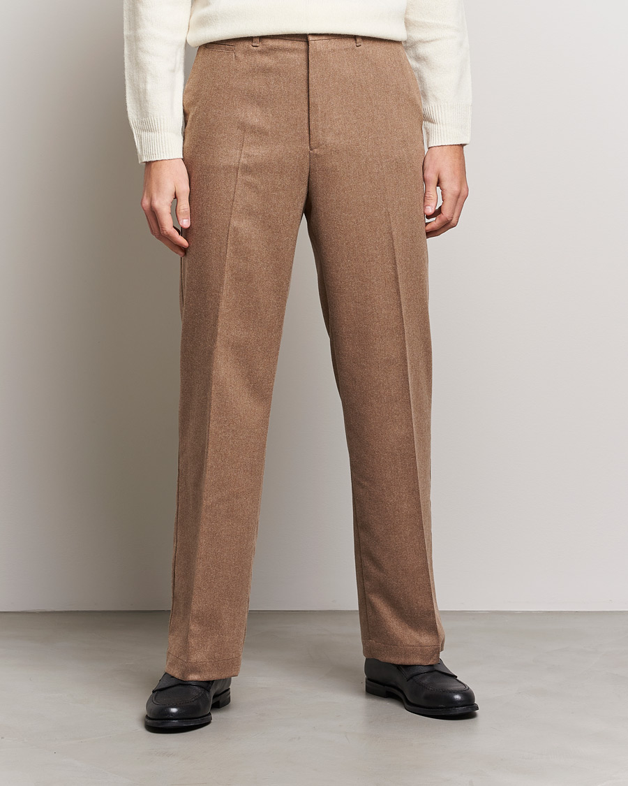 Herre | Bukser | J.Lindeberg | Haij Clean Flannel Trousers Tiger Brown