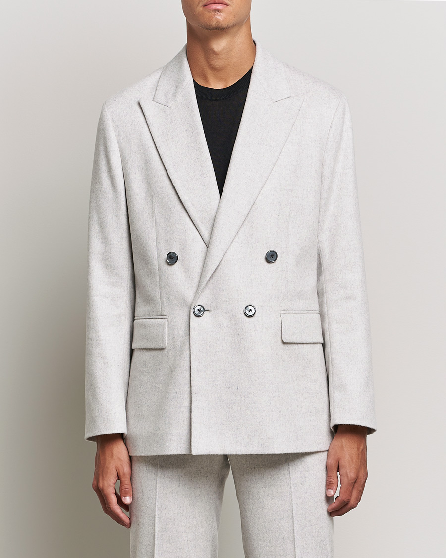 Herre | Dressjakker | J.Lindeberg | David Carded Wool Flannel DB Blazer Micro Chip