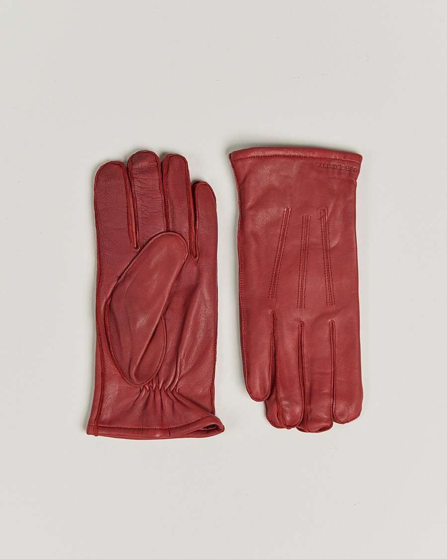 Herre | J.Lindeberg Milo Leather Glove Fired Brick | J.Lindeberg | Milo Leather Glove Fired Brick