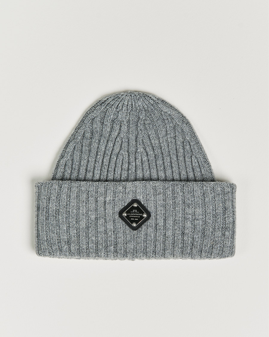 Herre | J.Lindeberg Jive Wool Beanie Grey Melange | J.Lindeberg | Jive Wool Beanie Grey Melange