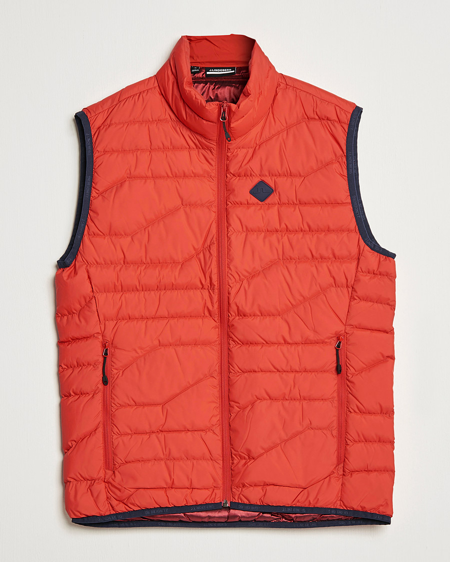 Herre | Jakker | J.Lindeberg | Cliff Light Down Vest Barbados Cherry