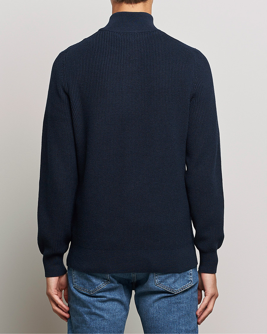 Herre | Gensere | J.Lindeberg | Diamond Knitted Zip Sweater Navy