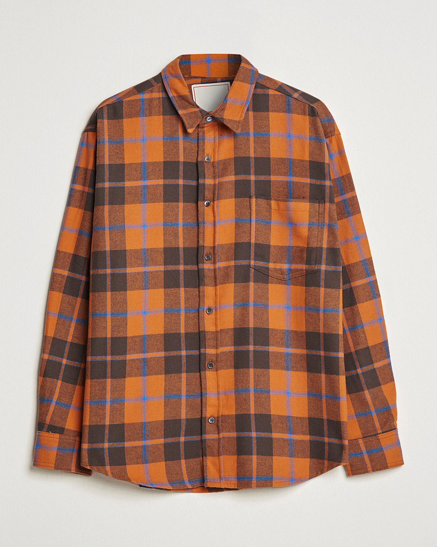 Herre | Skjorter | Jeanerica | Come Checked Flannel Shirt Burnt Orange