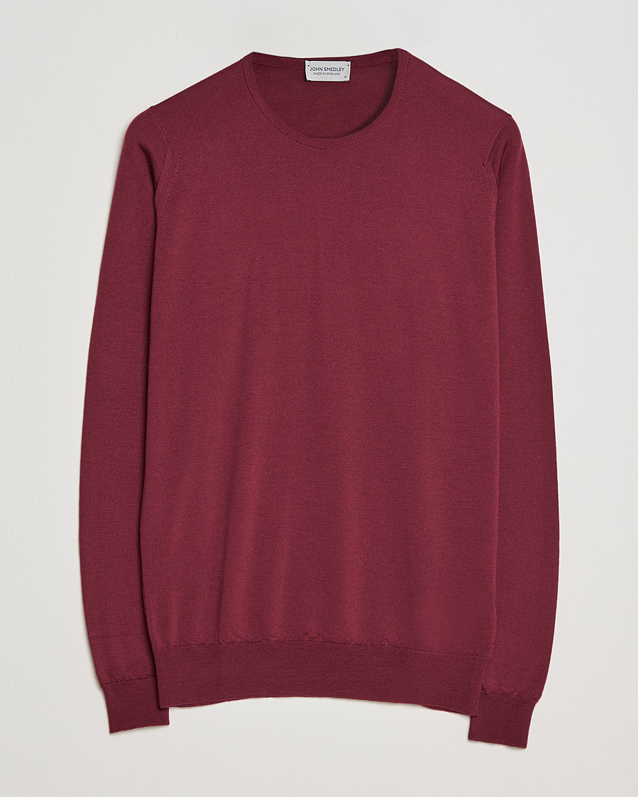 Herre | Gensere | John Smedley | Lundy Extra Fine Merino Crew Neck Bordeaux