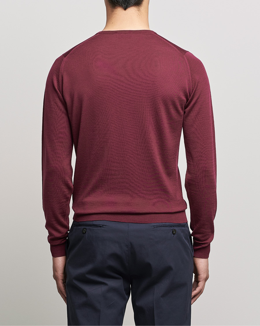 Herre | Gensere | John Smedley | Lundy Extra Fine Merino Crew Neck Bordeaux