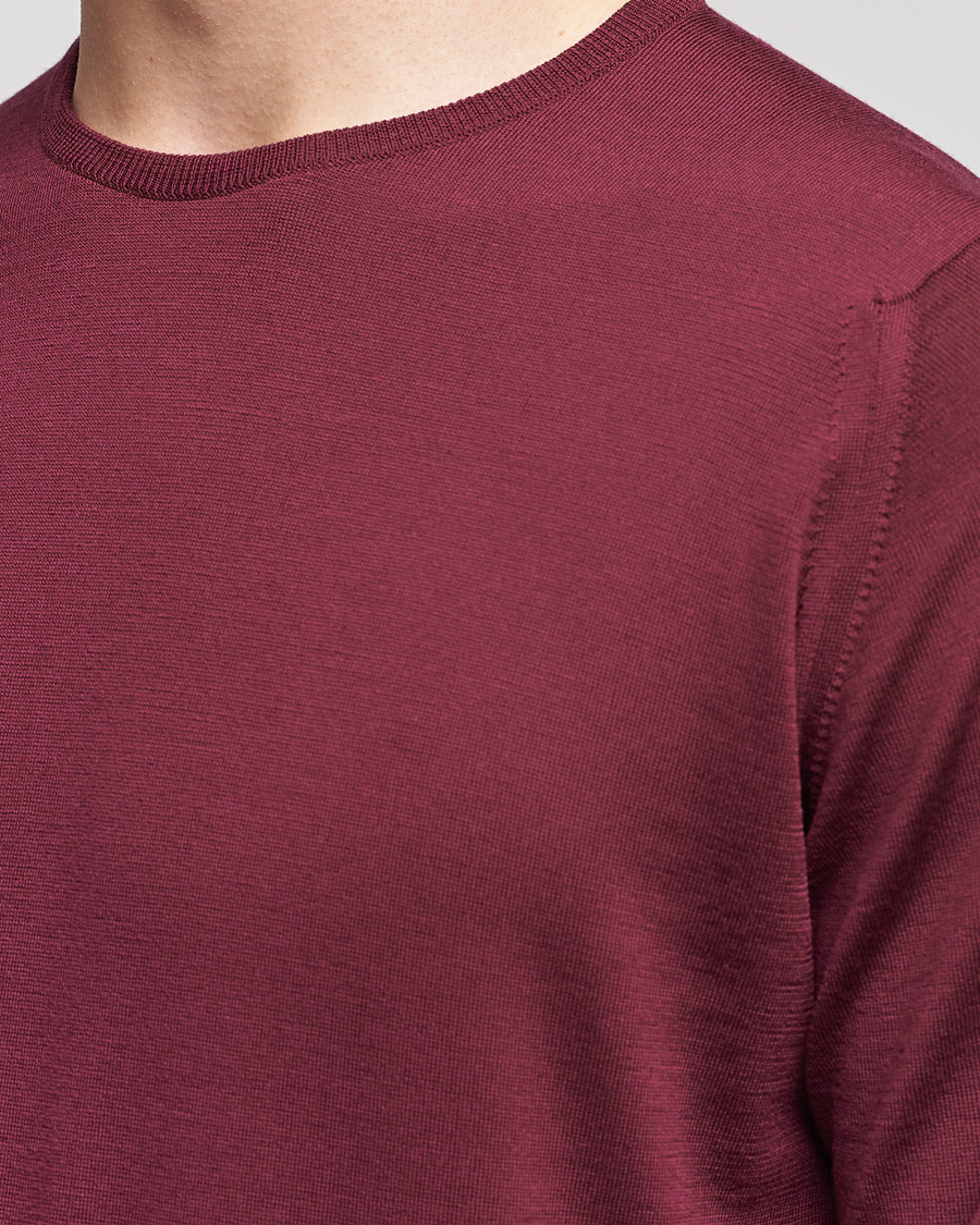 Herre | Gensere | John Smedley | Lundy Extra Fine Merino Crew Neck Bordeaux