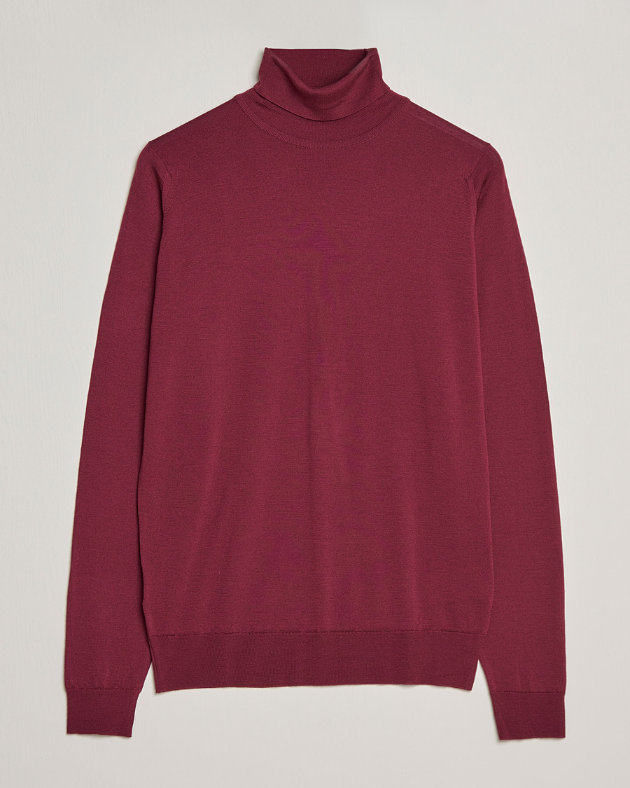 Herre | Gensere | John Smedley | Cherwell Extra Fine Merino Rollneck Bordeaux
