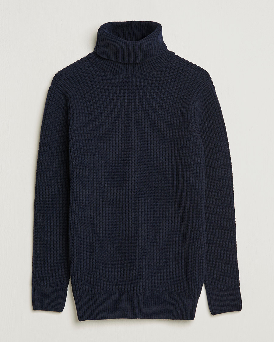 Herre | Gensere | Armor-lux | Pull Col Montant Wool Sweater Navy