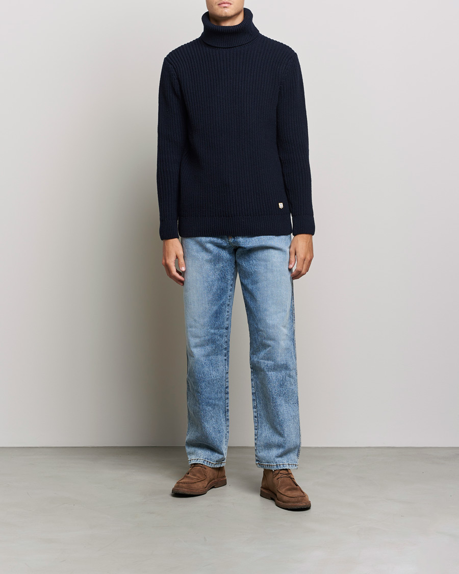 Herre | Gensere | Armor-lux | Pull Col Montant Wool Sweater Navy