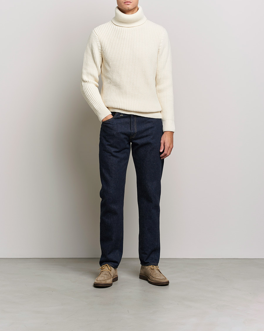 Herre | Wardrobe basics | Armor-lux | Pull Col Montant Wool Sweater Off White