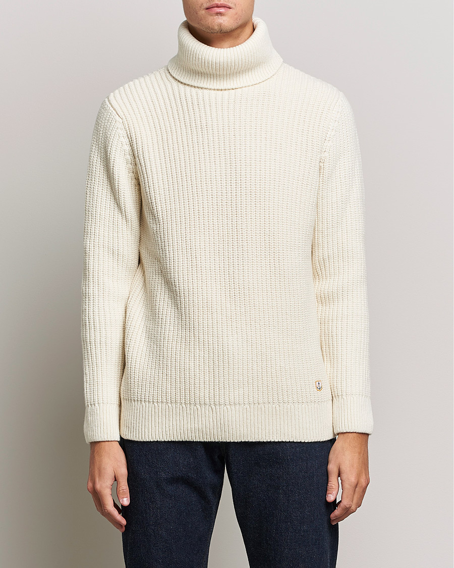 Herre |  | Armor-lux | Pull Col Montant Wool Sweater Off White