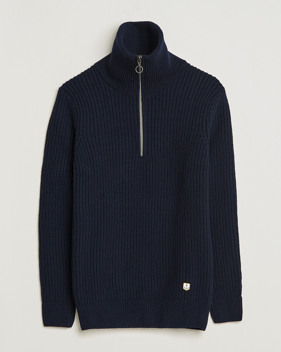 Herre | Gensere | Armor-lux | Pull Camionneur Wool Half Zip Navy