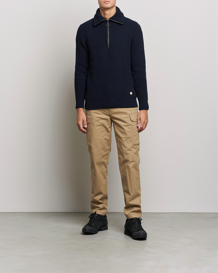 Herre | Gensere | Armor-lux | Pull Camionneur Wool Half Zip Navy