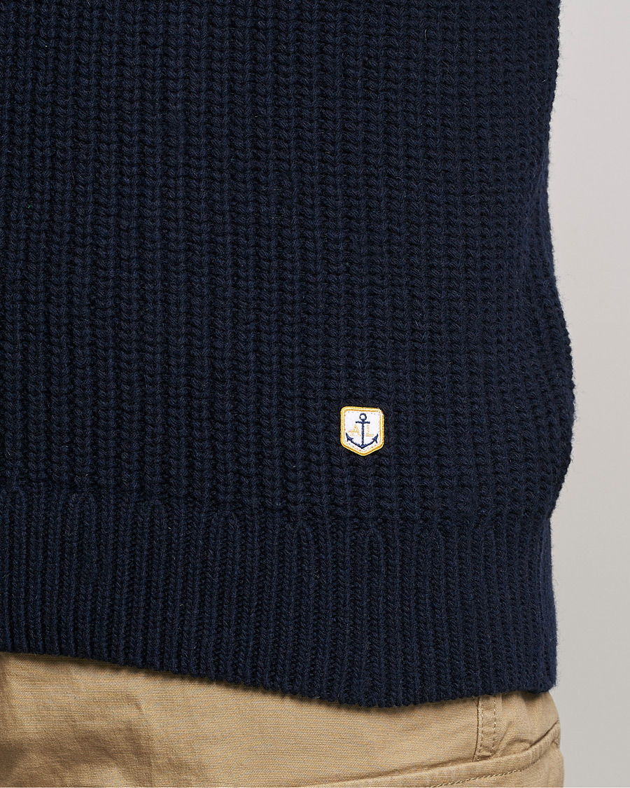 Herre | Gensere | Armor-lux | Pull Camionneur Wool Half Zip Navy