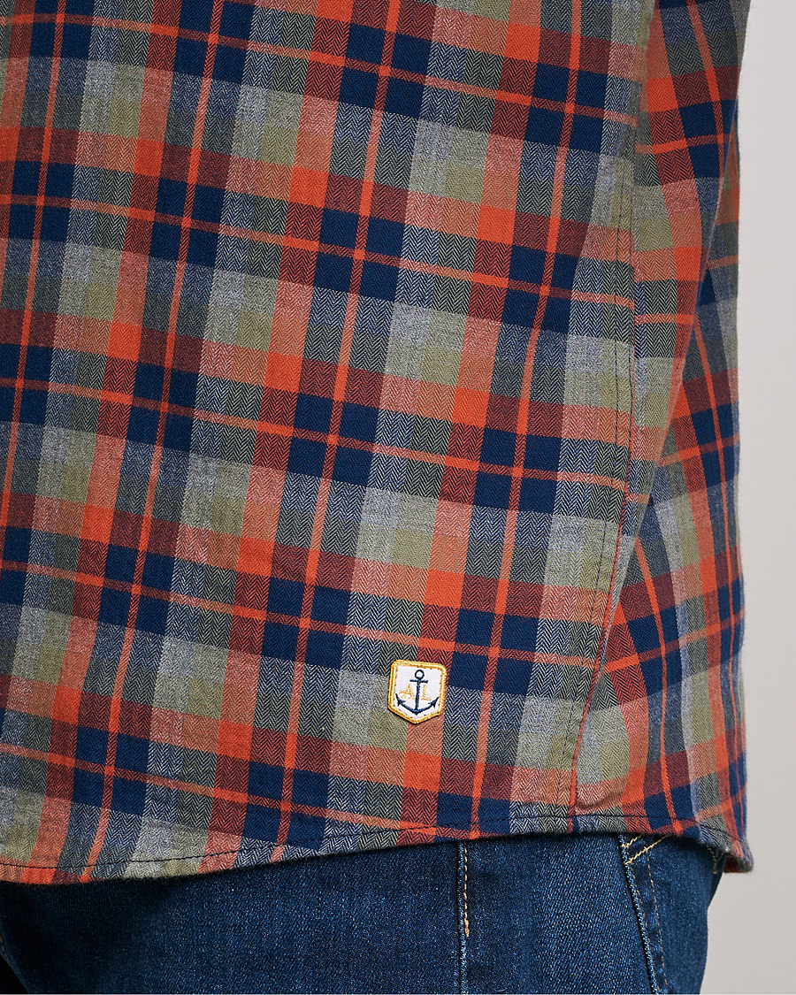 Herre | Skjorter | Armor-lux | Chemise Flannel Shirt Green Blue