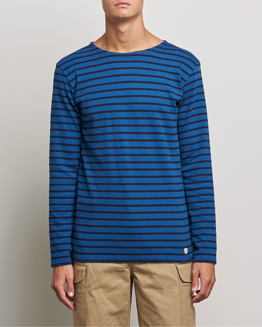 Herre | | Armor-lux | Houat Héritage Stripe Longsleeve T-shirt Navy/Blue