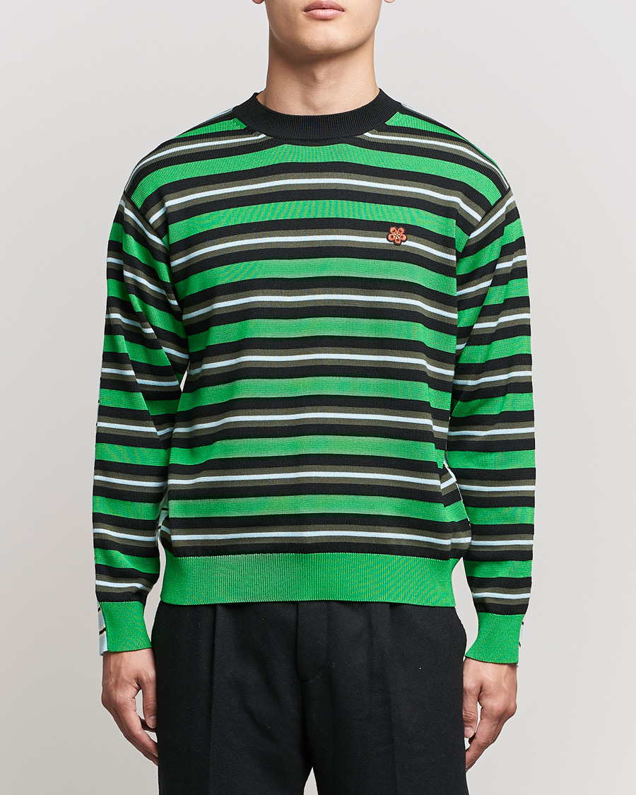 Herre |  | KENZO | Stripes Wool Knitted Jumper Grass Green