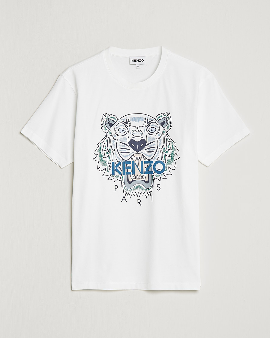 Herre | T-Shirts | KENZO | Icon Tiger Crew Neck Tee White