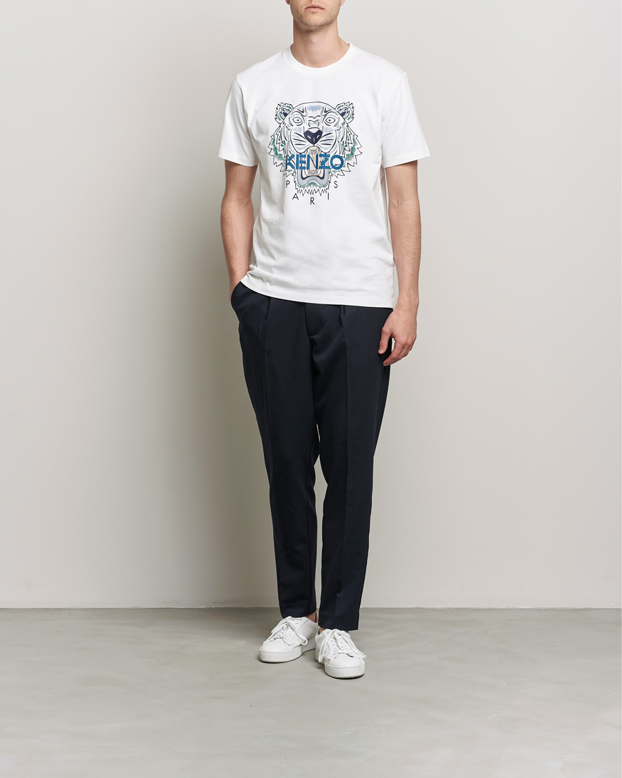 Herre | T-Shirts | KENZO | Icon Tiger Crew Neck Tee White