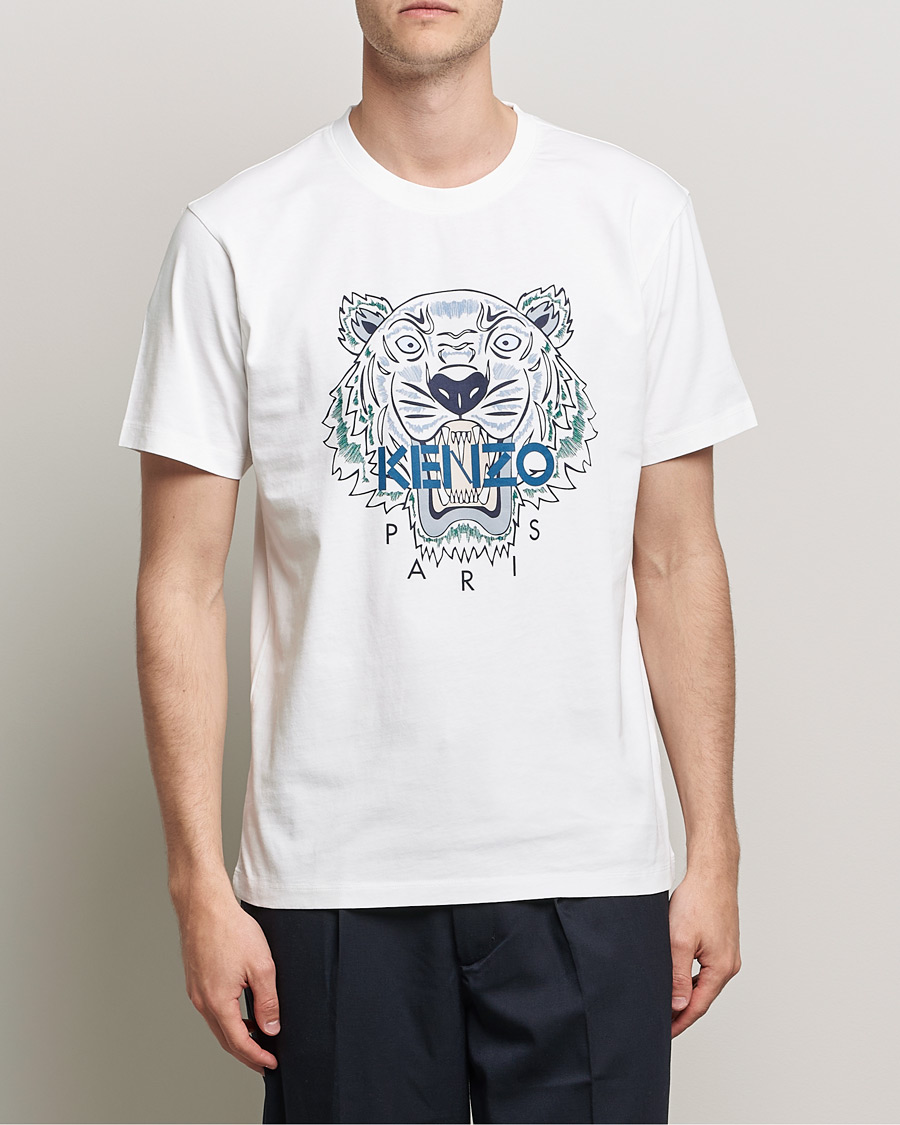 Herre | T-Shirts | KENZO | Icon Tiger Crew Neck Tee White