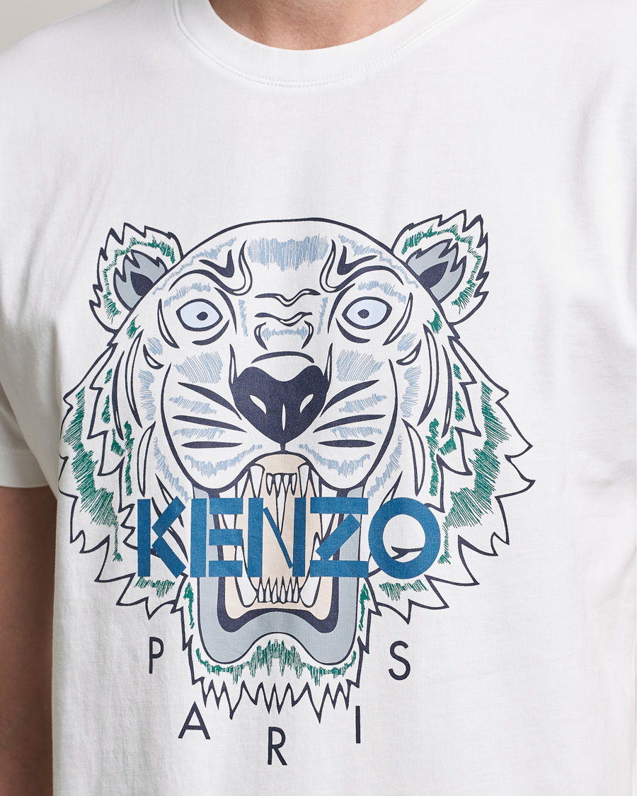 Herre | T-Shirts | KENZO | Icon Tiger Crew Neck Tee White